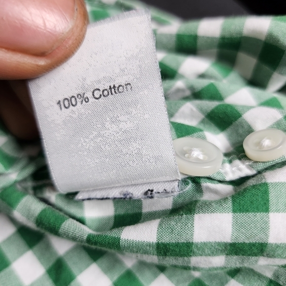 J. Crew Kelley Green Gingham Button Down 100% Cotton Men's Large Shirt - Picture 4 of 11